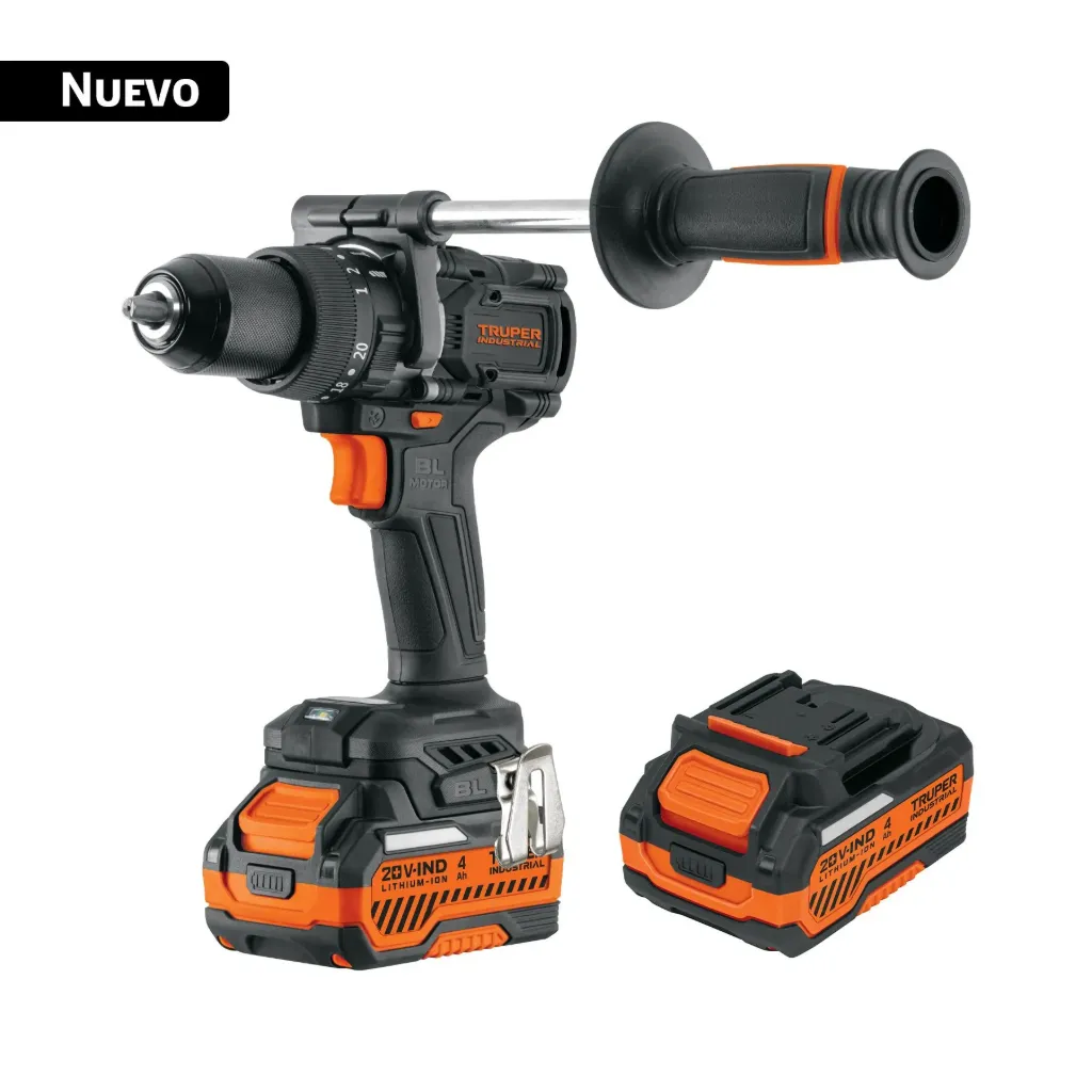 Rotomartillo Destornillador de Alto Torque 1/2", 20V, 2 baterías 4Ah, Cargador y Maleta de 14", TRUPER Industrial, N20-RAT-2 SKU: 104271