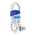 Extensión eléctrica doméstica 2 m clavija recta, blanca Volteck ED-2BR SKU: 40151