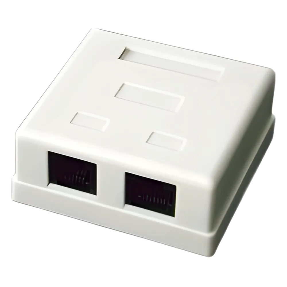 LinkedPRO Roseta Caja para Pared LP-WP-6035, 2 Puertos, Blanco - incluye 2 Jacks Cat5e SKU: LP-WP-6035