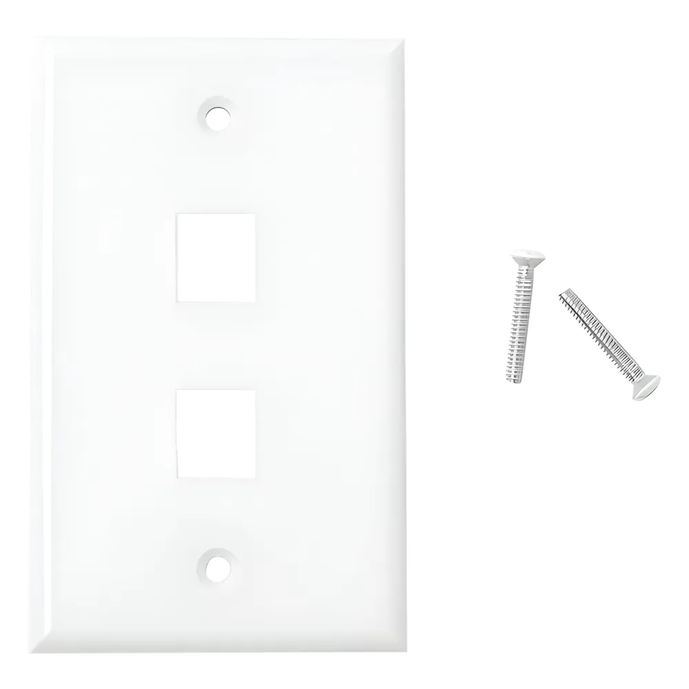 [LP-FP-17] LinkedPRO Placa de Pared de 2 Puertos, Keystone, Color Blanco, Faceplate SKU: LP-FP-17