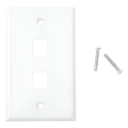 LinkedPRO Placa de Pared de 2 Puertos, Keystone, Color Blanco, Faceplate SKU: LP-FP-17