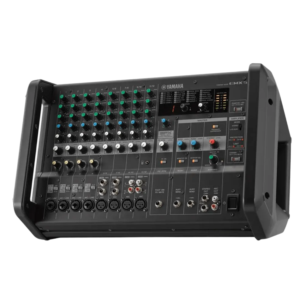 [EMX5] Yamaha Mezcladora Amplificada EMX5, 12 Canales, XLR, 6.3mm, RCA, 42W SKU: EMX5