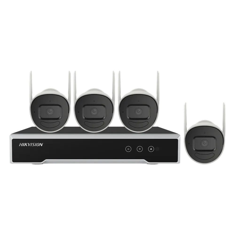 Hikvision Kit de Vigilancia NK42W0H-1T(E) de 4 Cámaras IP Bullet WiFi con Grabadora de 4 Canales, Incluye Disco Duro 1Tb SKU: NK42W0H-1T(E)