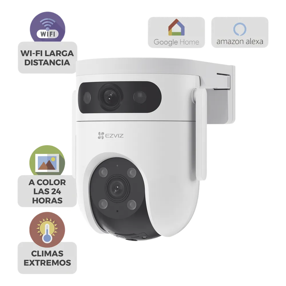 Ezviz Cámara de Seguridad IP Smart WiFi PTZ para Interiores/Exteriores CS-C9C (5MP+5MP), Inalámbrico, 2880 x 1620 Pixeles, Día/Noche, CV-2194 SKU: CS-C9C (5MP+5MP)