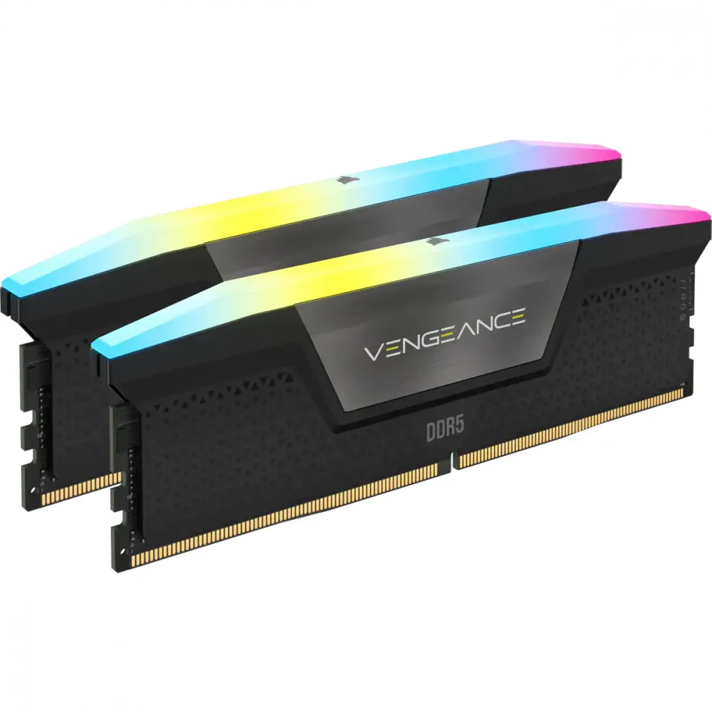 Kit Memoria RAM Corsair Vengeance RGB DDR5, 6400MHz, 64GB - 2 x 32GB, CL32, XMP SKU: CMH64GX5M2B6400C32