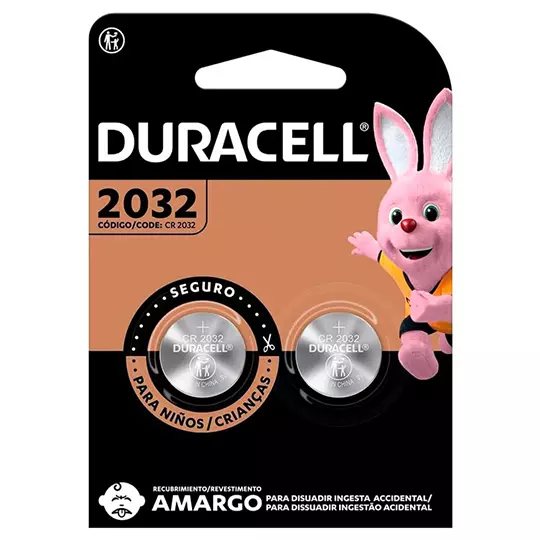 Duracell Batería CMOS CR2032, CR-2032, 3V, 2 Piezas SKU: DUR-PIL-2032
