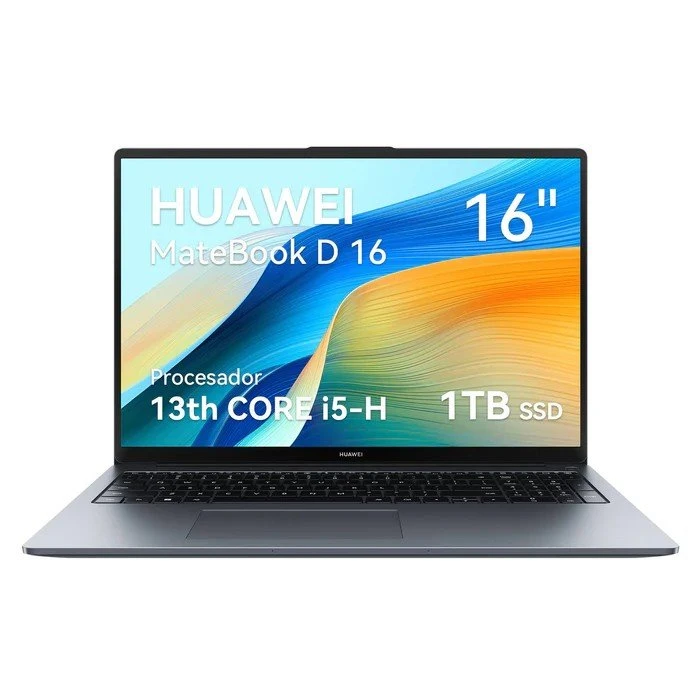 [53014MSJN-DS] Laptop Huawei Matebook D16, 16" 1920x1200, Intel Core i5-13420H, 16GB, 1TB SSD, Windows 11, Español, NOT-10807 SKU: 53014MSJN-DS