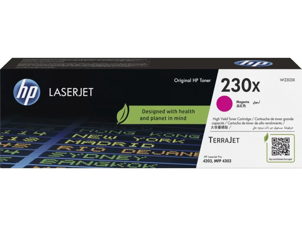 [W2303X] W2303X Magenta Original Toner 230X HP Color LaserJet Pro 4201dn,dw, 4203cdn,dw, 4303dw,fdn 4301dw 5,500 Páginas SKU: W2303X