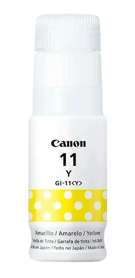 GI-11 Amarillo Original Bote de Tinta GI11 Canon G1130, G3170, G3170, G4170, G3160, G2160, G2170 70ml SKU: 4536C001
