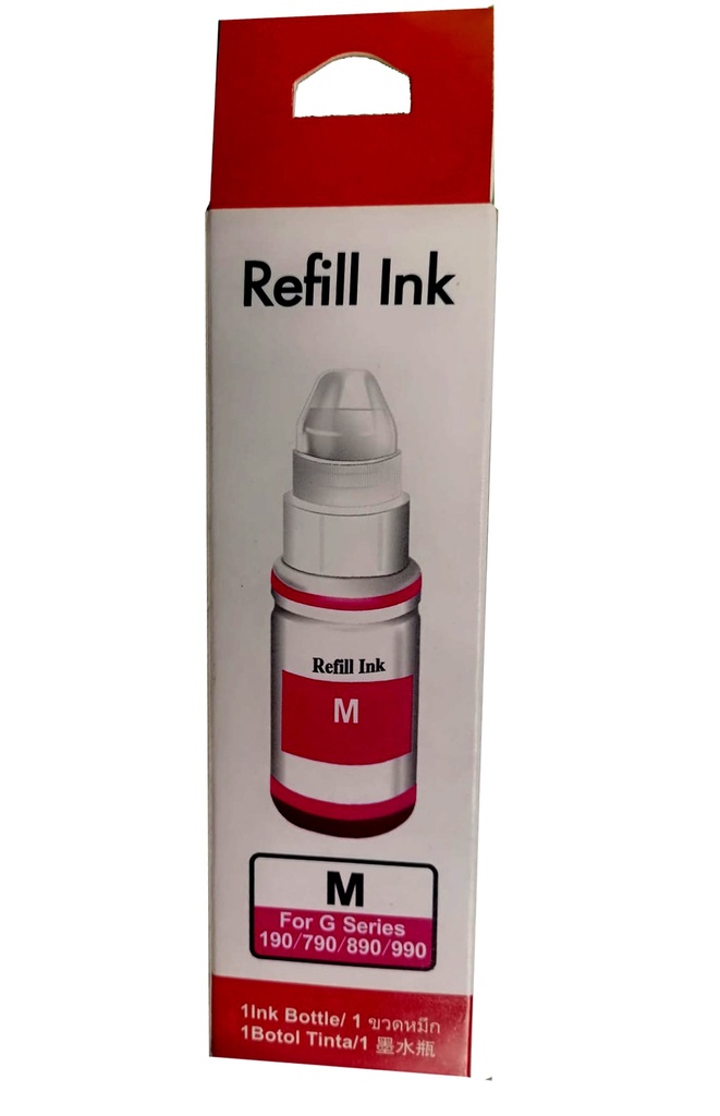Com GI-190 Magenta Compatible Bote de Tinta GI190 Canon, G1100, G1110, G2100, G2110, G2111, G3100, G3110, G3111, G4100, G4110, G4111 70ml 0669C001AA SKU: GI-190MCOM
