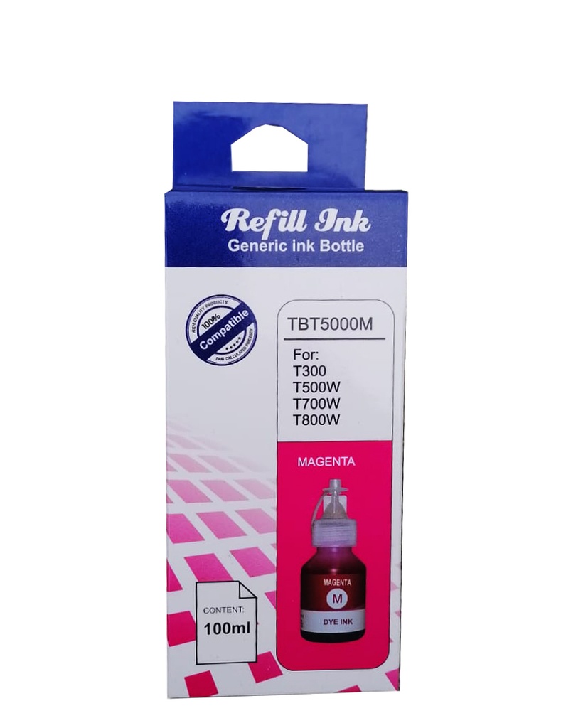 Com BT5001M Magenta Compatible Bote de Tinta Brother DCP-T300, T220, T310, T500W, T510W, T520W, T700W, T710W,  T720DW,  T800W, T810W, T910DW, T920DW, T4500DW, HL-T4000DW, DCPT420W, DCPT426W 5000 Pag. SKU: BT5001MCOM