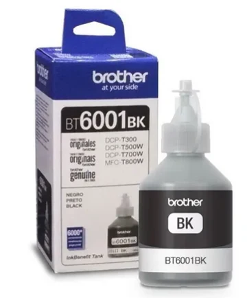 BT6001BK Negro Original Bote de Tinta Brother DCP-T300, T500W, T700W, T800W 6000 Pag. SKU: BT6001BK