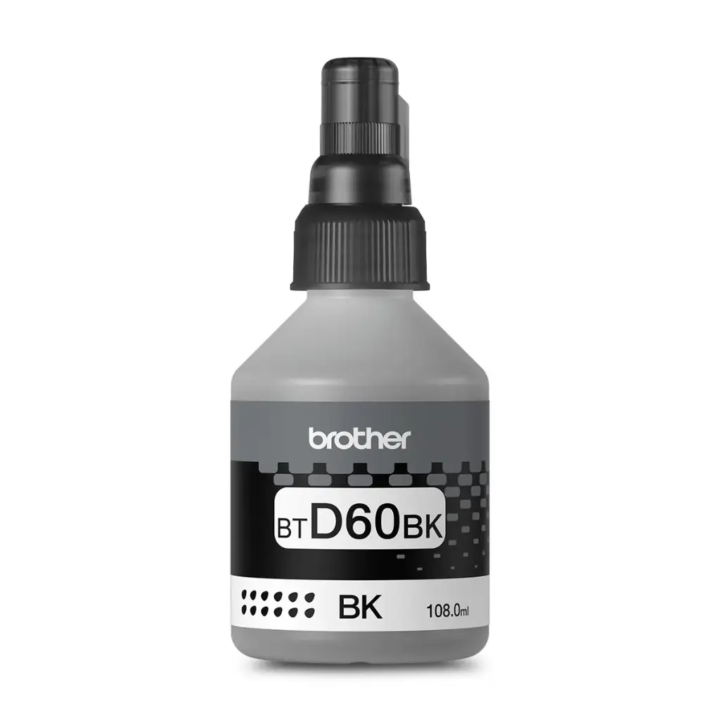 BTD60BK Negro Original Bote de Tinta Brother DCP-T310, T220, T500W, T510W, T520W, T710W, T720DW, T810W, T910W, T920DW, T4500DW, HL-T4000DW, DCPT420W, DCPT426W 6,500 Pag. SKU: BTD60BK