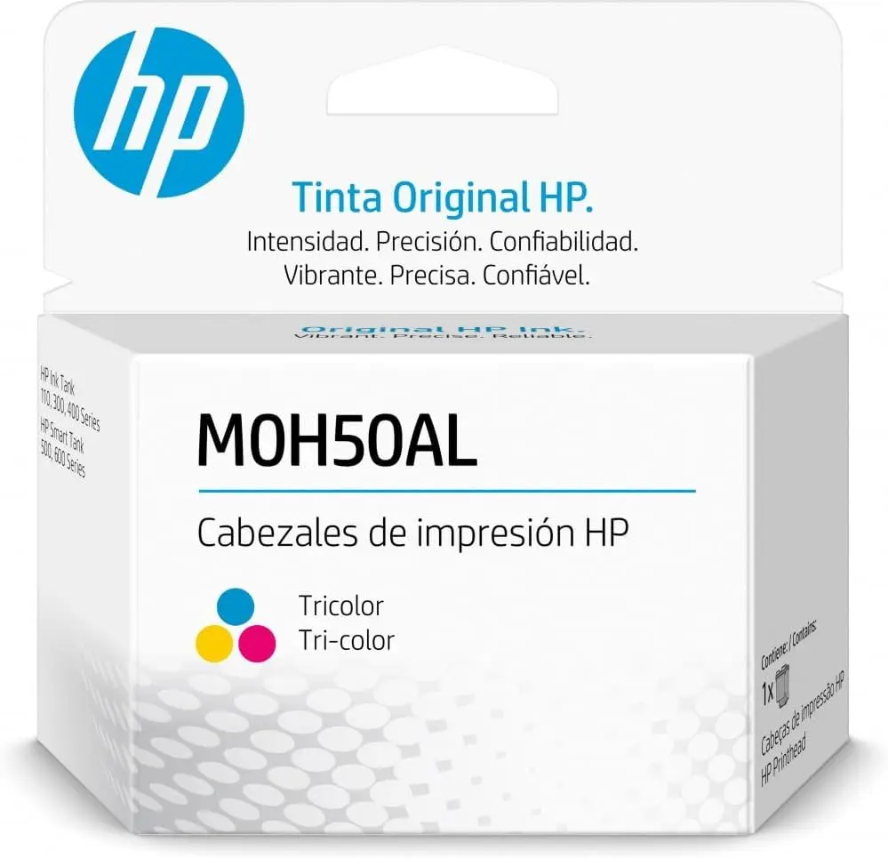 M0H50AL Cabezal Tricolor HP Smart Tank 350, 500, 510, 530, 610. HP Smart Tank Plus 550, 570, 650, 450/ Ink Tank 115, Ink Tank 310, Ink Tank 315, Smart Tank 410, Smart Tank 415 SKU: M0H50AL