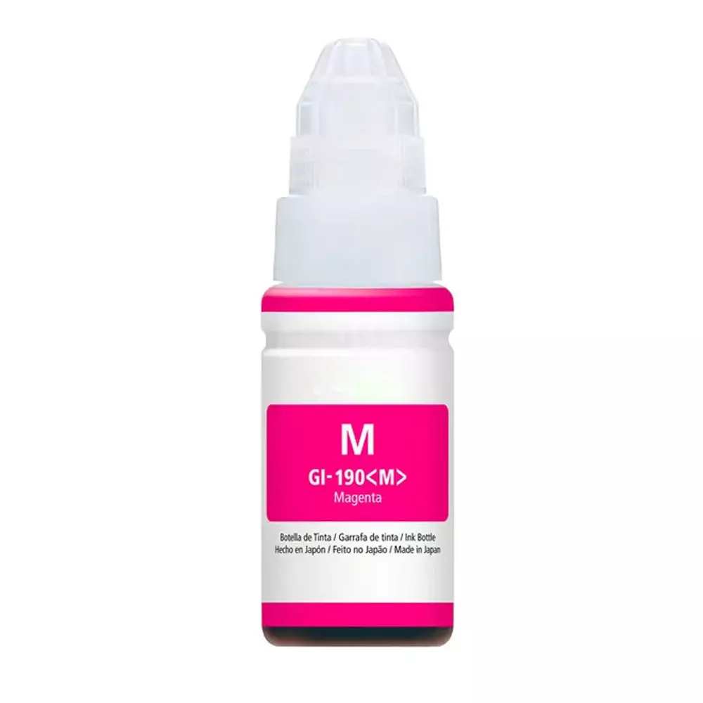GI-190 Magenta Original Bote de Tinta GI190 Canon, G1100, G1110, G2100, G2110, G2111, G3100, G3110, G3111, G4100, G4110, G4111 70ml SKU: 0669C001AA