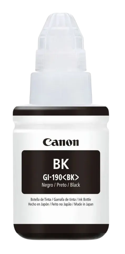 GI-190 Negro Original Bote de Tinta GI190 Canon, G1100, G1110, G2100, G2110, G2111, G3100, G3110, G3111, G4100, G4110, G4111 135ml SKU: 0667C001AA