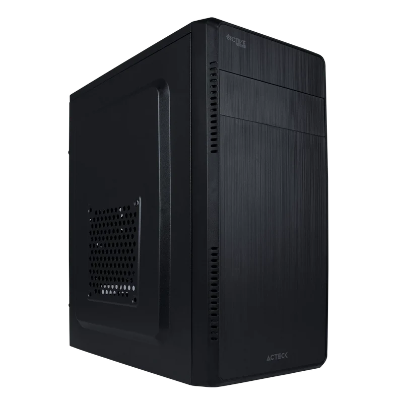 Gabinete Acteck Kioto GI240, Mini Tower, Micro ATX/Mini-ITX, USB 2.0/USB 3.2, con Fuente de 500W, 1 Ventilador Instalado, Negro, CS-773 SKU: AC-932547