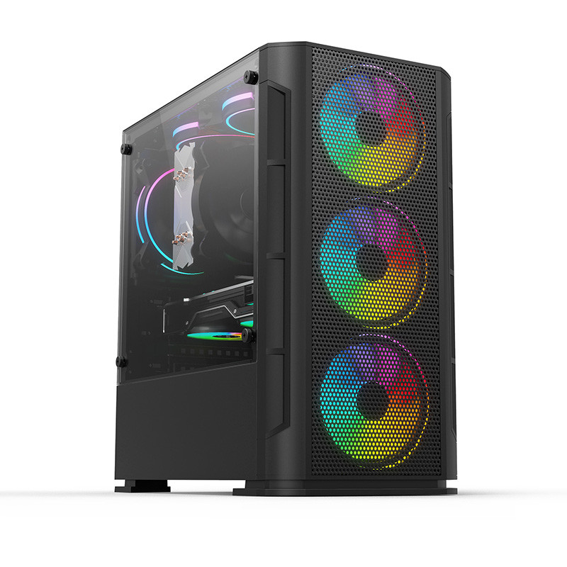 [YCH-041520] Gabinete Yeyian Haizen 2500 con Ventana, Midi-Tower, Micro ATX/Mini-ATX, USB 3.0, sin Fuente, 3 Ventiladores ARGB Instalados, Negro SKU: YCH-041520
