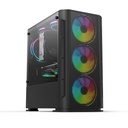 Gabinete Yeyian Haizen 2500 con Ventana, Midi-Tower, Micro ATX/Mini-ATX, USB 3.0, sin Fuente, 3 Ventiladores ARGB Instalados, Negro SKU: YCH-041520