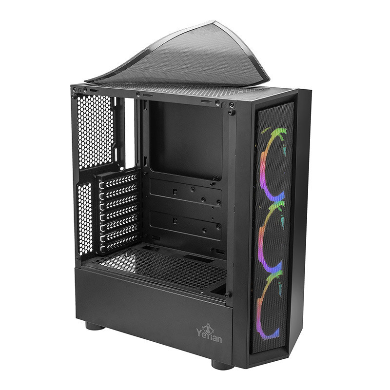 [YCH-ATAB-01BK] Gabinete Yeyian Ventle Master con Ventana, Midi-Tower, Micro ATX/ATX, USB 2.0/3.0, sin Fuente, Negro ― incluye 3 Ventiladores ARGB SKU: YCH-ATAB-01BK