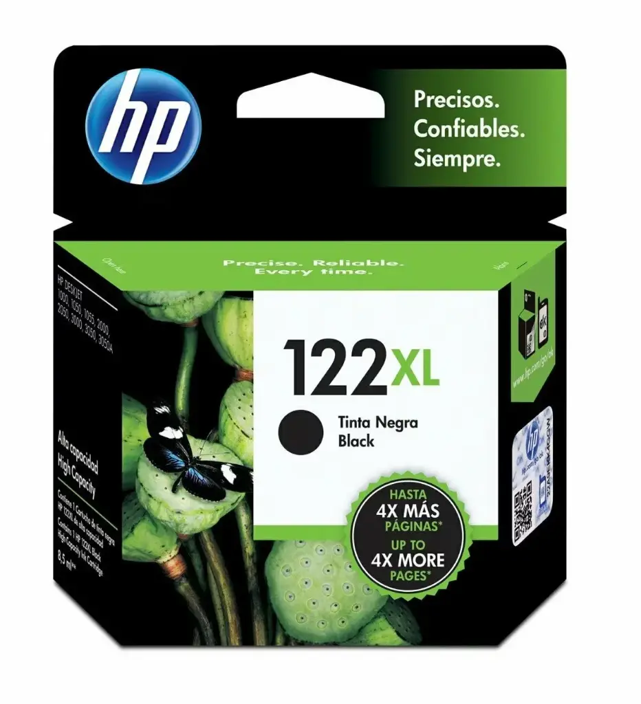 HP 122XL Negro Original Cartucho de Tinta HP122XL HP Deskjet 1000, 1050, 2000, 2050, 3000, 3050 480 páginas SKU: CH563HL