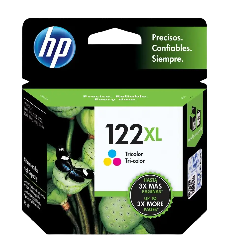 HP122XL Tricolor Original Cartucho de Tinta HP122XL Deskjet 1000, 1050, 2000, 2050, 3000, 3050 330 páginas SKU: CH564HL