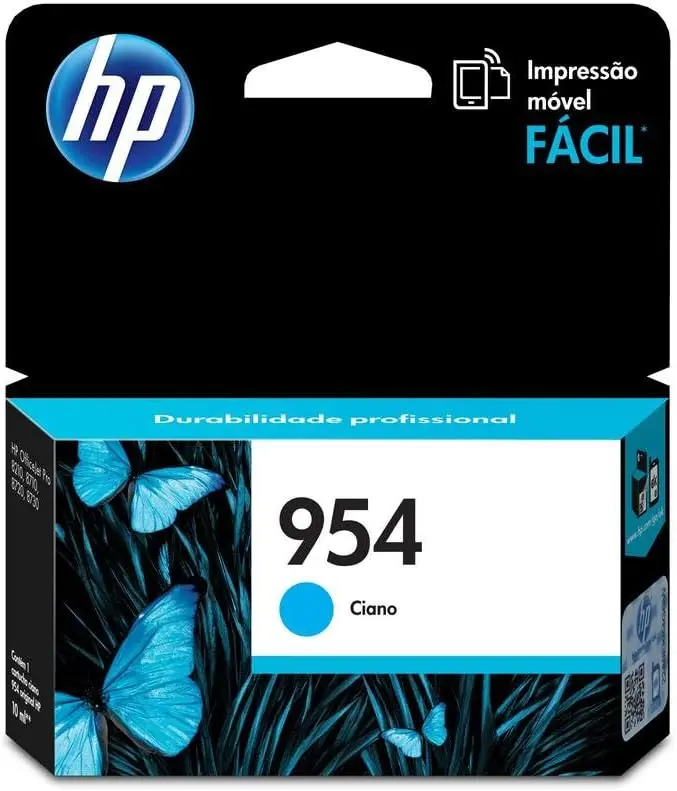 HP 954 Cian Original Cartucho de Tinta HP954 HP Officejet Pro 7720/7740/8210/8710/8720/8730 10ml SKU: L0S50AL