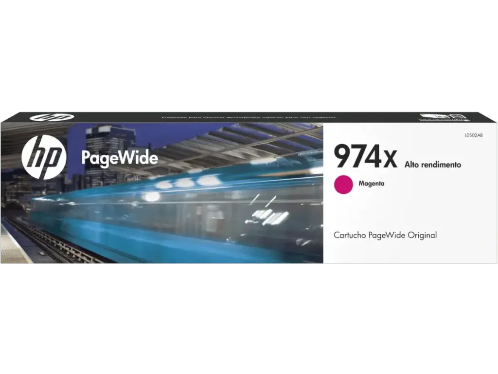 HP 974XL Magenta Original Cartucho de Tinta HP974XL HP Pagewide Series 352 Y 377; HP Pagewide Pro Series 452, 477, 552, 577  7,000 Pag 82ml SKU: L0S02AL