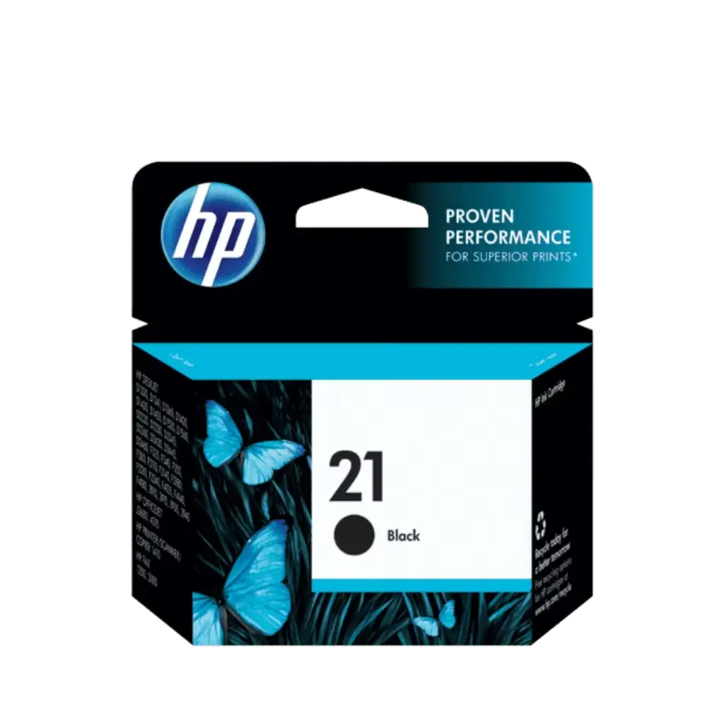 HP 21 Negro Original Cartucho de Tinta HP21 HP Deskjet D2330 Printer HP Deskjet 3910, 3920, 3930, 3940, D1311, D1320, D1330, D1341, D1360, D1420, D1430, D1445, D1455, D1460, D1468, D1520, D1530, D1560, D2330, D2345, D2360, D2430, D2445, D2460, D2468, F2110, F2120, F2140, F2180, F2185, F2187, F2210, F2212, F2235, F2240, F2250, F2275, F2280, F2290, F325, F335, F340, F350, F370, F375, F380, F390, F394, F4135, F4140, F4150, F4172, F4175, F4180, F4185, F4190, and F4194 Printers, HP Officejet 4315 and J3680 All-in-One Printers, and HPPSC 1410 All-in-One 190Pag. SKU: C9351AL