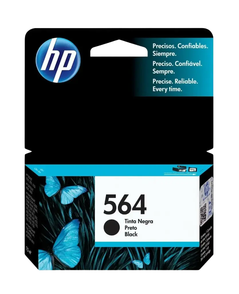 HP 564 Negro Original Cartucho de Tinta HP564 HP Photosmart B8550, D5400/D7500 Printer series, B109/B110, C5380 All-in-One Printer, C6300, C510, B209, B210,  C309, C310, C410, B8550 and B8850 Photo Printers 250Pag. 6ml SKU: CB316WL