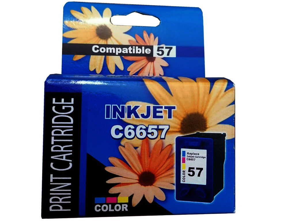 HP 57 Tricolor Compatible Cartucho de Tinta HP57 Deskjet 450c, 5150, 5550, 5551, 5552, 5650, 5160, 5652, 5850, 9650, 9670, 4110, 6110, 7150, 7260, 7350, 1210, 1350, 2110, 2115. 500Pag. SKU: C6657ALG