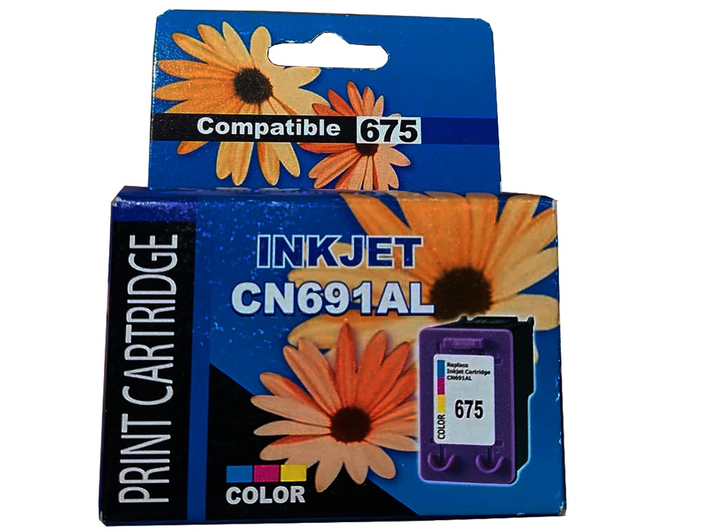 HP 675 Tricolor Compatible Cartucho de Tinta HP675 HP Officejet 4000 Series printers and HP Officejet 4400/4500, 4575 Series All-in-ones 250Pag. SKU: CN691ALG