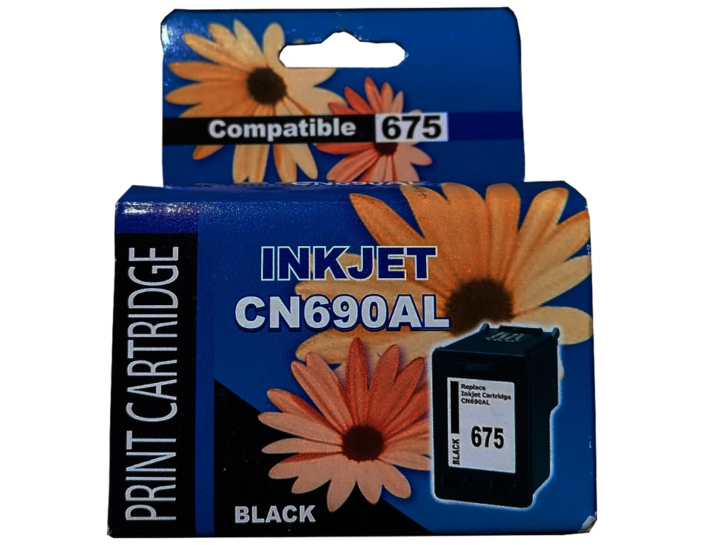 HP 675 Negro Compatible Cartucho de Tinta HP675 HP Officejet 4000 Series printers and HP Officejet 4400/4500, 4575 Series All-in-ones 250Pag. SKU: CN690ALG