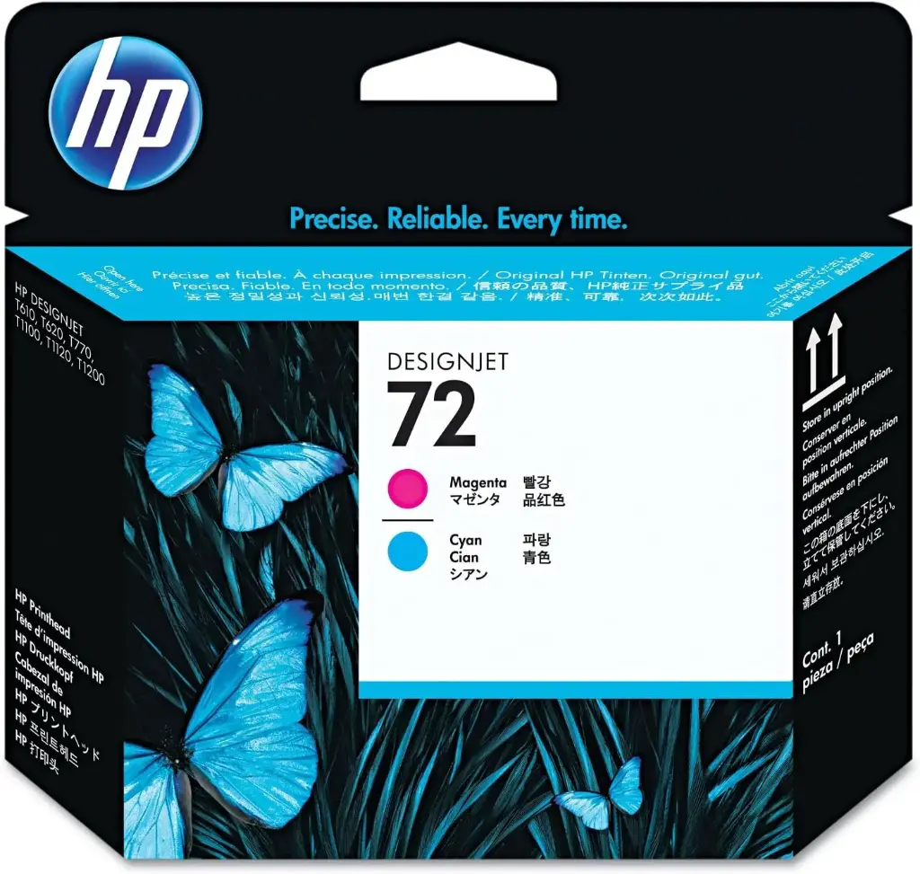 [C9383A] HP 72 Cabezal Cian/Magenta HP72 DesignJet de la serie T610, T620, T770, T1100, T1200, T1200 HD, T2300 eMFP, T790, T1300 130ml SKU: C9383A