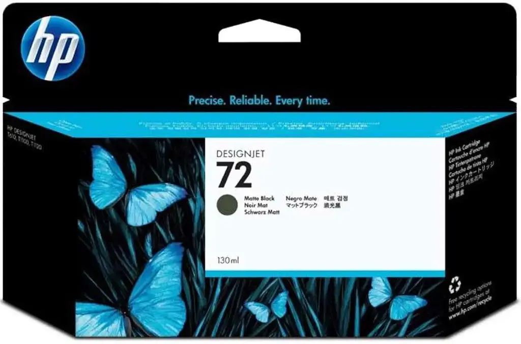 HP 72 Negro Matte Original Cartucho de Tinta HP72 DesignJet de la serie T610, T620, T770, T1100, T1200, T1200 HD, T2300 eMFP, T790, T1300 130ml SKU: C9403A