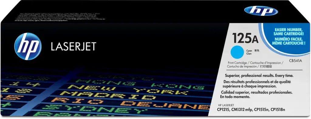 CB541A Cian Original Toner HP 125A Color LaserJet CP1515n, CP1518ni, CP1215, CM1312 MFP 1,400 Páginas SKU: CB541A