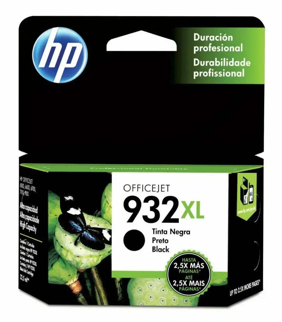 HP 932XL Negro Original Cartucho de Tinta HP932XL HP OfficeJet 6100, 6600 series, HP OfficeJet Pro 6700, 7110, 7510, 7610, 7612 7000 Series 1000Pag. 22.5ml. SKU: CN053AL