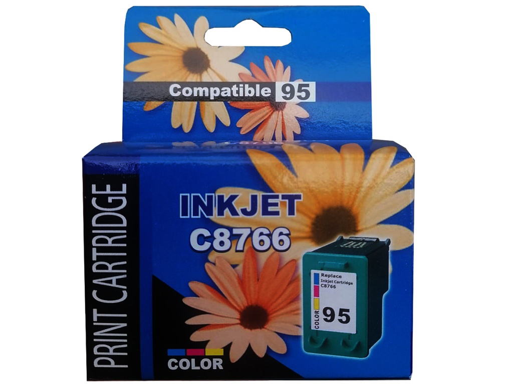 HP 95 Tricolor Compatible Cartucho de Tinta HP95 Impresoras HP Photosmart 8450, 8150, 2710, 2610, 375 y 325, impresoras HP Officejet 7410, 7310 y 6210, impresoras Todo en Uno HP PSC 2350, impresoras HP Deskjet 6840, 6540, 6520 y 5740 330Pag. 7ml SKU: C8766WLG