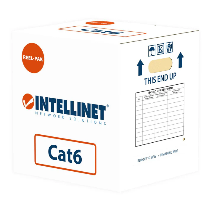 Intellinet Bobina de Cable Patch Cat6 UTP, 100% Cobre 305 Metros, Sólido, Gris, CB-1024 SKU: 334136