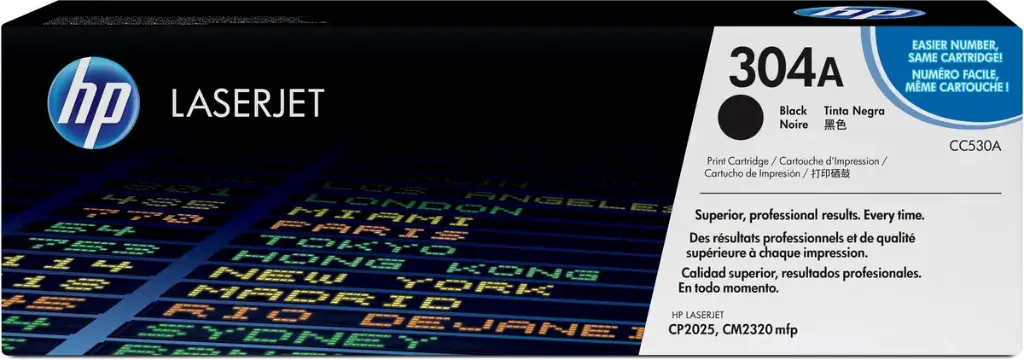 CC530A Negro Original Toner 304A HP Color LaserJet CP2020, CP2025DN, CM2320NF, CM2320XI 3,500 Páginas SKU: CC530A