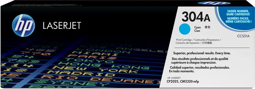 CC531A Cian Original Toner 304A HP Color LaserJet CP2020, CP2025DN, CM2320NF, CM2320XI 2,800 Páginas SKU: CC531A