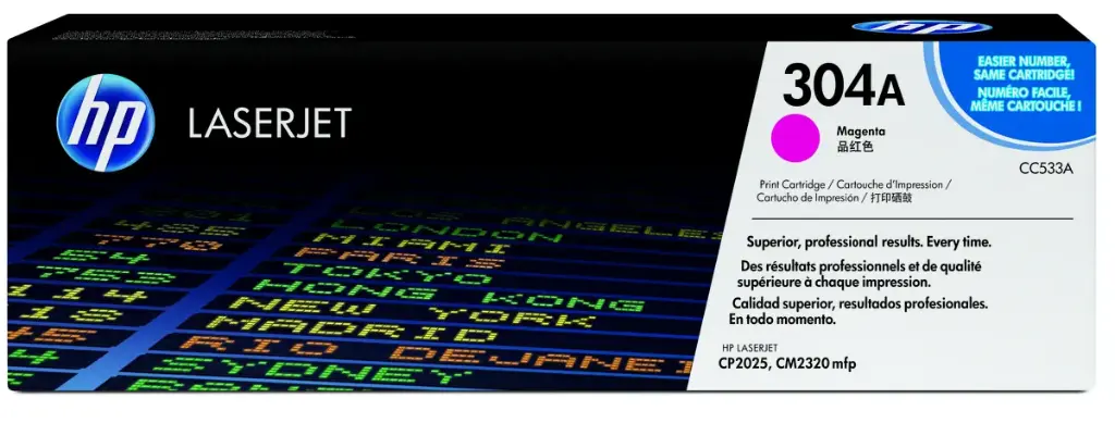 [CC533A] CC533A Magenta Original Toner 304A HP Color LaserJet CP2020, CP2025DN, CM2320NF, CM2320XI 2,800 Páginas SKU: CC533A