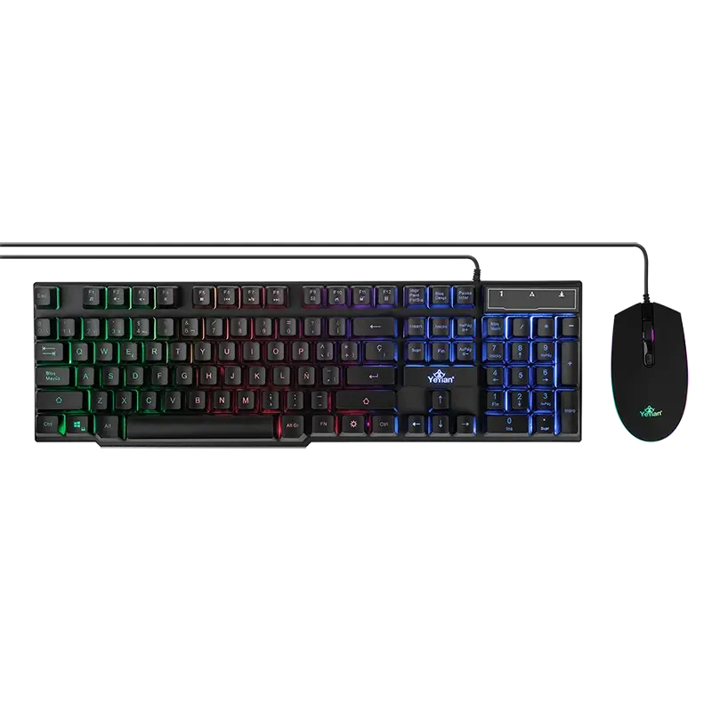 Kit Gamer de Teclado y Mouse Yeyian Phoenix Serie 2001, Alámbrico, USB, Negro (Español) SKU: YKP-20705