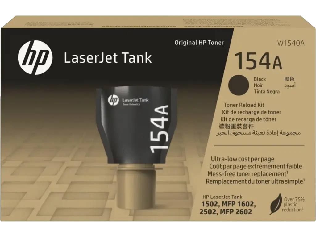 W1540A Kit Recarga Tóner HP LaserJet 154A Negro Original, Hp LaserJet Tank 1502, Mfp 1602, 2502, Mfp 2602 2,500 Páginas SKU: W1540A