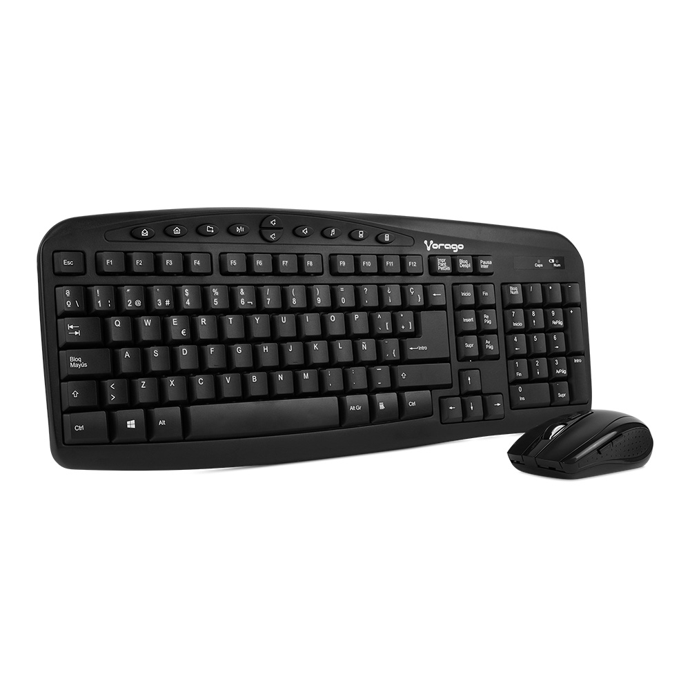 [KM-303] Kit de Teclado y Mouse Vorago KM-303, Inalámbrico, Negro (Español) SKU: KM-303