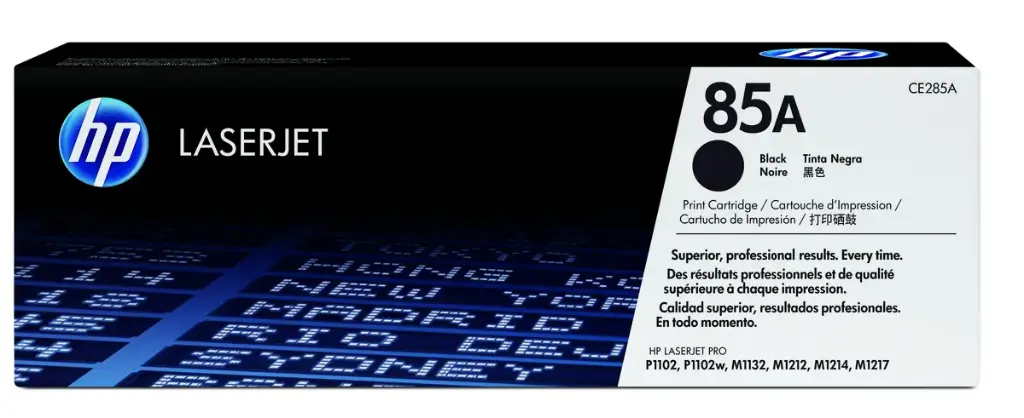 CE285A Original Toner 85A HP LaserJet Pro P1102, P1106, M1132MFP, M1212MFP, M1217MFP, HP LaserJet Pro M1132, M1136, M1139, M1212, M1214, M1217, M1219, P1102, P1109, P1566 1,600 Páginas SKU: CE285A