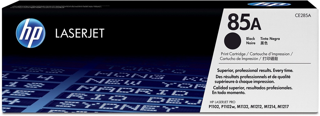 CE285A Original Toner 85A HP LaserJet Pro P1102, P1106, M1132MFP, M1212MFP, M1217MFP, HP LaserJet Pro M1132, M1136, M1139, M1212, M1214, M1217, M1219, P1102, P1109, P1566 1,600 Páginas SKU: CE285A