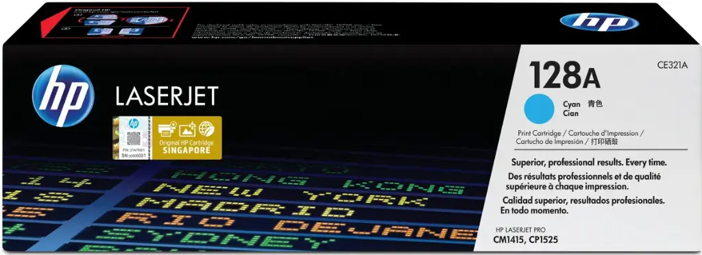 CE321A CYAN ORIGINAL TONER 128A  HP LASERJET PRO CM1415/ CP1525 1300 PAG