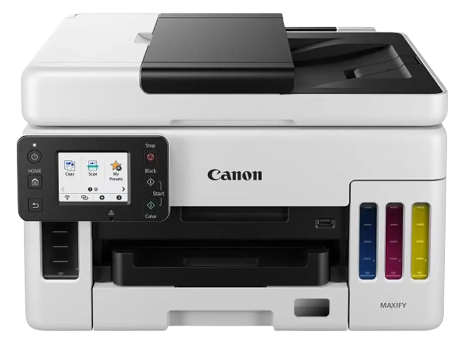Multifuncional Canon Maxify GX6010, Color, Tinta Continua, 45 ppm B/N 25 ppm a Color, Usb, Wifi, Ethernet Impresora, Copiadora, Escáner SKU: 4470C004AA