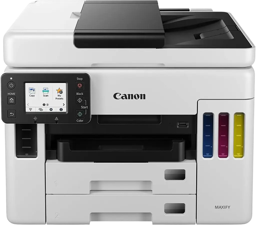 Multifuncional Canon Maxify GX7010 4 en 1 Tinta Continua, 45 ppm B/N 25 ppm a Color Impresora, Copiadora, Escáner Usb, Wifi, Ethernet SKU: 4471C004